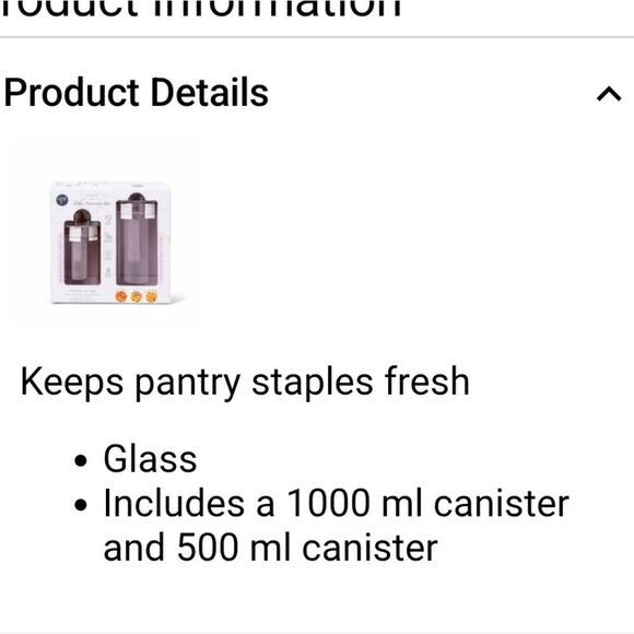 Core Kitchen 2-PC Glass Canister Set- Pink - Picture 5 of 8